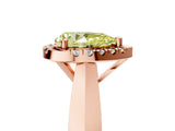 Rose gold Fancy Yellow Pear  Cut Halo Solitaire Engagement Ring with Square Band and Four-Prong Setting_71