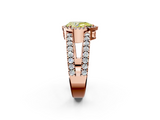 Rose gold Fancy Yellow Pear  Cut Halo Split Shank Diamond Ring with Four-Prong Setting_47