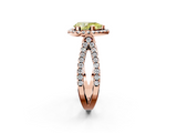 Rose gold Fancy Yellow Pear  Cut Halo Split Shank Pave Set Ring_64