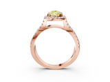Rose gold Fancy Yellow Pear  Cut Halo Split Shank Pave Set Ring_65
