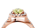 Rose gold Fancy Yellow Pear  Cut Halo Split Shank Pave Set Ring_66