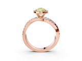 Rose gold Fancy Yellow Pear  Cut Halo Split Shank Prong Setting Ring_64