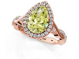 Rose gold Fancy Yellow Pear Cut Halo Twist Band with Four-Prong Setting_13