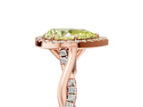 Rose gold Fancy Yellow Pear Cut Halo Twist Band with Four-Prong Setting_17