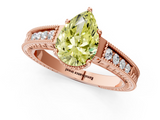 Rose gold Fancy Yellow Pear  Cut Milgrain Channel Set Engagement Ring with Solitaire Prong Setting_49