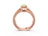 Rose gold Fancy Yellow Pear  Cut Milgrain Channel Set Engagement Ring with Solitaire Prong Setting_51