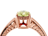 Rose gold Fancy Yellow Pear  Cut Milgrain Channel Set Engagement Ring with Solitaire Prong Setting_52