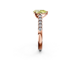 Rose gold Fancy Yellow Pear  Cut Pavé Band Solitaire Ring with Four-Prong Setting_58