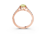 Rose gold Fancy Yellow Pear  Cut Pavé Band Solitaire Ring with Four-Prong Setting_59