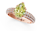 Rose gold Fancy Yellow Pear  Cut Pave Diamond Engagement Ring with Channel Set Band and Four-Prong Setting_21