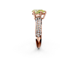 Rose gold Fancy Yellow Pear  Cut Pave Diamond Engagement Ring with Channel Set Band and Four-Prong Setting_22