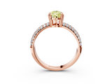 Rose gold Fancy Yellow Pear  Cut Pave Diamond Engagement Ring with Channel Set Band and Four-Prong Setting_23