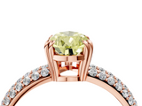 Rose gold Fancy Yellow Pear  Cut Pave Diamond Engagement Ring with Channel Set Band and Four-Prong Setting_24