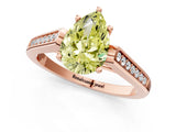 Rose gold Fancy Yellow Pear Cut Solitaire Cathedral Diamond Engagement Ring with Channel-Set Band and Four-Prong Setting_4