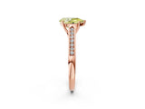 Rose gold Fancy Yellow Pear Cut Solitaire Cathedral Diamond Engagement Ring with Channel-Set Band and Four-Prong Setting_5