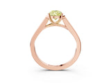 Rose gold Fancy Yellow Pear Cut Solitaire Cathedral Diamond Engagement Ring with Channel-Set Band and Four-Prong Setting_6