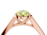 Rose gold Fancy Yellow Pear Cut Solitaire Cathedral Diamond Engagement Ring with Channel-Set Band and Four-Prong Setting_7