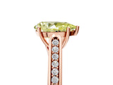 Rose gold Fancy Yellow Pear Cut Solitaire Cathedral Diamond Engagement Ring with Channel-Set Band and Four-Prong Setting_8