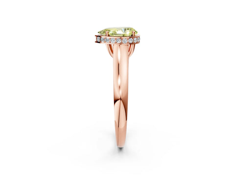 Rose gold Fancy Yellow Pear Cut Solitaire Diamond Engagement Ring with Four-Prong Setting and Tapered Band_2