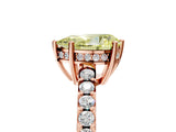Rose gold Fancy Yellow Pear Cut Solitaire Diamond Engagement Ring with Pavé Band and Six-Prong Setting_17