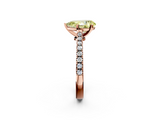 Rose gold Fancy Yellow Pear  Cut Solitaire Diamond Engagement Ring with Pave Band and Four-Prong Setting_183