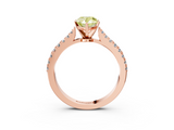 Rose gold Fancy Yellow Pear  Cut Solitaire Diamond Engagement Ring with Pave Band and Four-Prong Setting_184