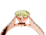 Rose gold Fancy Yellow Pear  Cut Solitaire Diamond Engagement Ring with Pave Band and Four-Prong Setting_185