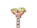 Rose gold Fancy Yellow Pear  Cut Solitaire Diamond Engagement Ring with Pave Band and Four-Prong Setting_186