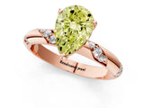 Rose gold Fancy Yellow Pear Cut Solitaire Diamond Engagement Ring with Twisted Pave Band and Four-Prong Setting_4