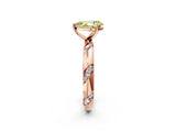 Rose gold Fancy Yellow Pear Cut Solitaire Diamond Engagement Ring with Twisted Pave Band and Four-Prong Setting_5