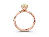 Rose gold Fancy Yellow Pear Cut Solitaire Diamond Engagement Ring with Twisted Pave Band and Four-Prong Setting_6
