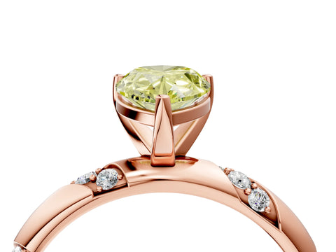 Rose gold Fancy Yellow Pear Cut Solitaire Diamond Engagement Ring with Twisted Pave Band and Four-Prong Setting_7