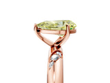 Rose gold Fancy Yellow Pear Cut Solitaire Diamond Engagement Ring with Twisted Pave Band and Four-Prong Setting_8