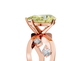Rose gold Fancy Yellow Pear  Cut Solitaire Diamond with Side Stones on Criss-Cross Band and Four-Prong Setting_8