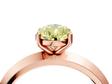 Rose gold Fancy Yellow Pear  Cut Solitaire Engagement Ring with Flat Band and Four-Prong Setting 5