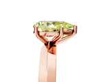 Rose gold Fancy Yellow Pear  Cut Solitaire Engagement Ring with Flat Band and Four-Prong Setting