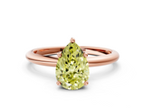 Rose gold Fancy Yellow Pear  Cut Solitaire Engagement Ring with Four-Prong Setting and Classic Band_20