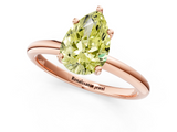 Rose gold Fancy Yellow Pear  Cut Solitaire Engagement Ring with Four-Prong Setting and Classic Band_21