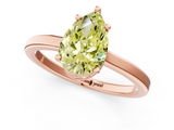 Rose gold Fancy Yellow Pear  Cut Solitaire Engagement Ring with Four-Prong Setting on a Classic Band_21