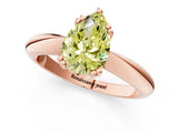 Rose gold Fancy Yellow Pear  Cut Solitaire Engagement Ring with Tapered Band and Four-Prong Setting 1