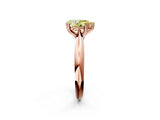 Rose gold Fancy Yellow Pear  Cut Solitaire Engagement Ring with Tapered Band and Four-Prong Setting 2