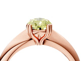 Rose gold Fancy Yellow Pear  Cut Solitaire Engagement Ring with Tapered Band and Four-Prong Setting 4