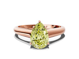 Rose gold Fancy Yellow Pear Cut Solitaire Engagement Ring with Tapered Band and Four-Prong Setting_3