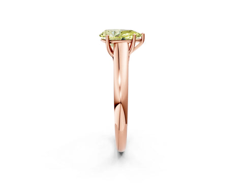 Rose gold Fancy Yellow Pear Cut Solitaire Engagement Ring with Tapered Band and Four-Prong Setting_5
