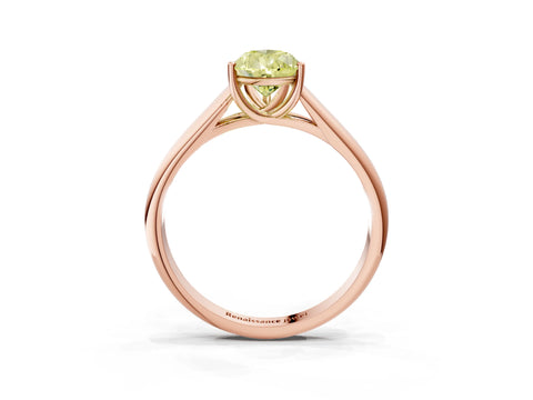 Rose gold Fancy Yellow Pear Cut Solitaire Engagement Ring with Tapered Band and Four-Prong Setting_6