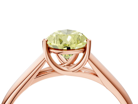 Rose gold Fancy Yellow Pear Cut Solitaire Engagement Ring with Tapered Band and Four-Prong Setting_7