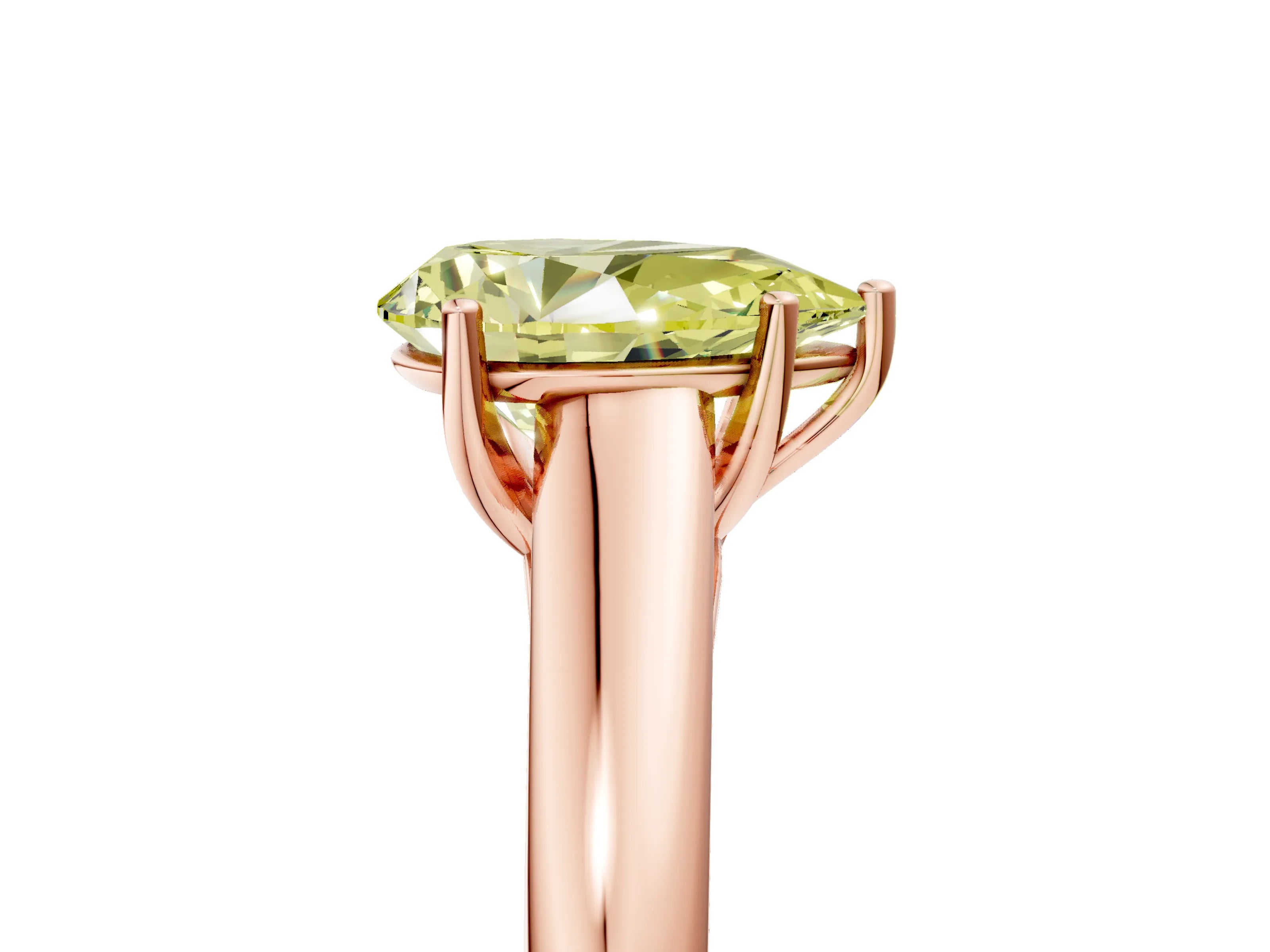 Rose gold Fancy Yellow Pear Cut Solitaire Engagement Ring with Tapered Band and Four-Prong Setting_8