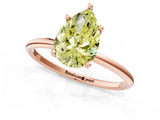 Rose gold Fancy Yellow Pear  Cut Solitaire Engagement Ring with Thin Band and Four-Prong Setting_4