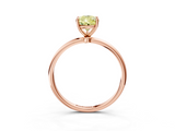 Rose gold Fancy Yellow Pear  Cut Solitaire Engagement Ring with Thin Band and Four-Prong Setting_6
