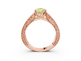 Rose gold Fancy Yellow Pear  Cut Solitaire Engraved Band with Four-Prong Setting_65